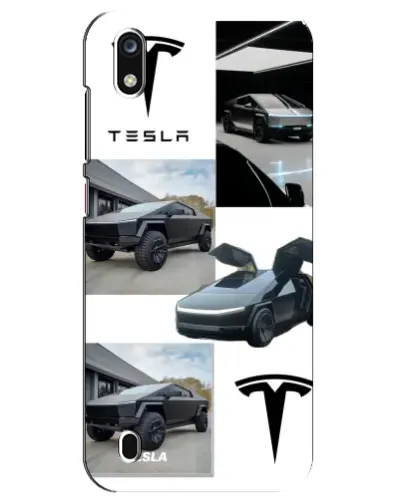 Чехол для ZTE Blade A7 (2019) с картинкой «Коллаж Cybertruck Tesla»