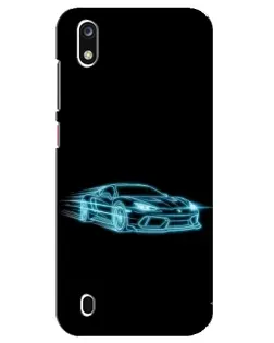 Чехол для ZTE Blade A7 (2019) с картинкой «Неоновый контур Lamborghini»