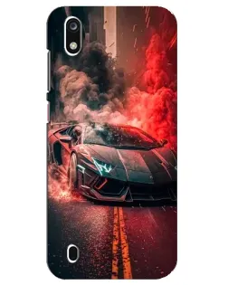 Чехол для ZTE Blade A7 (2019) с картинкой «Lamborghini красный дым»
