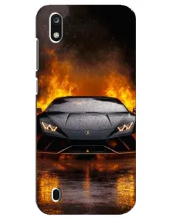 Чехол для ZTE Blade A7 (2019) с картинкой «Lamborghini в огне»