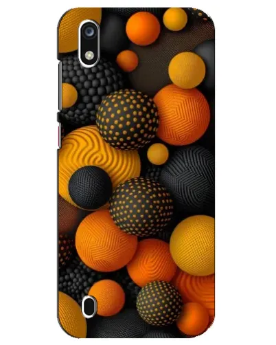 Чехол для ZTE Blade A7 (2019) с картинкой «Объемные оранжевые сферы»