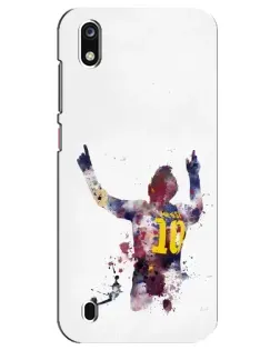 Чехол для ZTE Blade A7 (2019) с картинкой «Акварельный Месси Барселона»