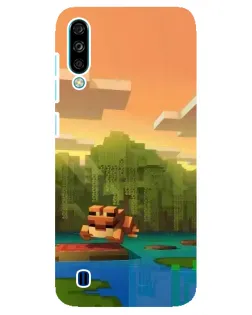 Чехол для ZTE Blade A7 (2020) с картинкой «Майнкрафт закат солнца»