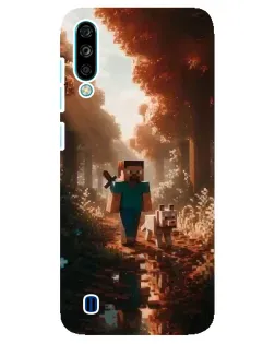 Чехол для ZTE Blade A7 (2020) с картинкой «Стив в лесу»