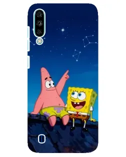 Чехол для ZTE Blade A7 (2020) с картинкой «Губка Боб и Патрик ночью»