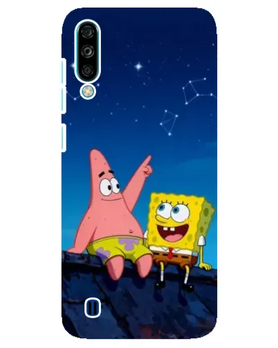 Чехол для ZTE Blade A7 (2020) с картинкой «Губка Боб и Патрик ночью»