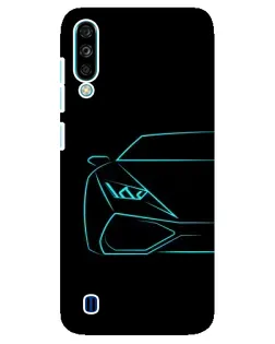 Чехол для ZTE Blade A7 (2020) с картинкой «Голубой силуэт Lamborghini»