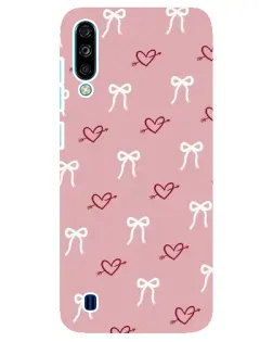 Чехол для ZTE Blade A7 (2020) с картинкой «Сердца и банты»
