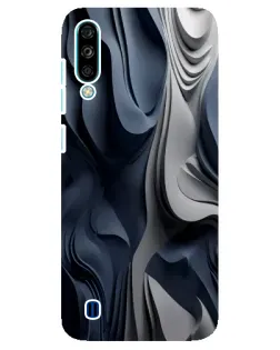 Чехол для ZTE Blade A7 (2020) с картинкой «Объемные синие складки»