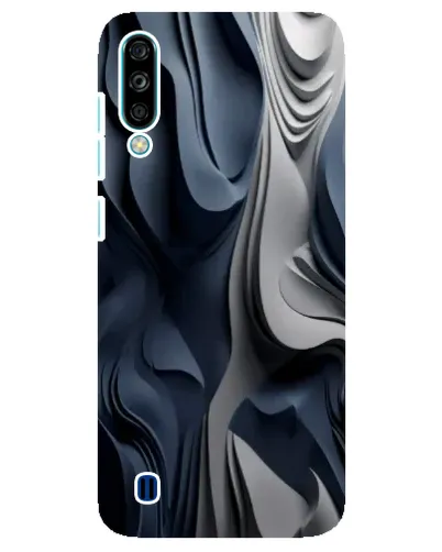 Чехол для ZTE Blade A7 (2020) с картинкой «Объемные синие складки»