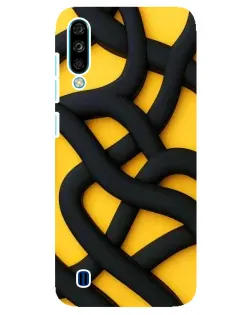 Чехол для ZTE Blade A7 (2020) с картинкой «Черное желтое переплетение»