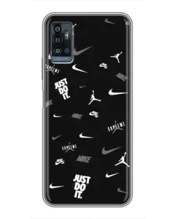 Чехол для ZTE Blade A71 с картинкой «Nike Black Pattern»