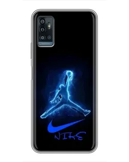 Чехол для ZTE Blade A71 с картинкой «Jordan Neon Blue»