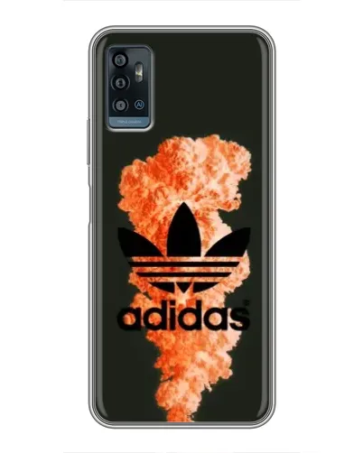 Чехол для ZTE Blade A71 с картинкой «Оранжевый дым Adidas»