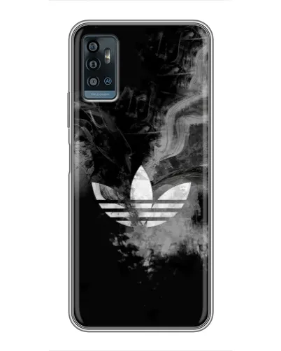 Чехол для ZTE Blade A71 с картинкой «Абстрактный дым Adidas»