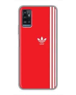 Чехол для ZTE Blade A71 с картинкой «Красный минимализм Adidas»