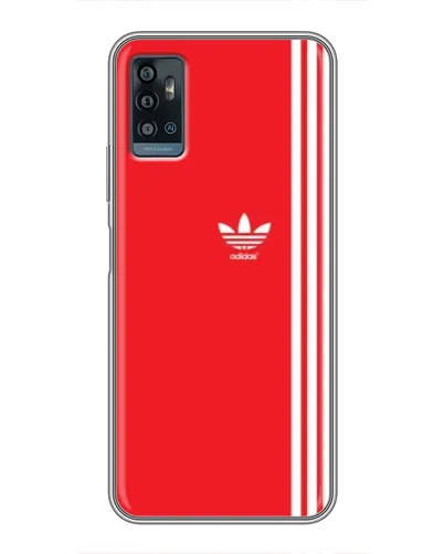Чехол для ZTE Blade A71 с картинкой «Красный минимализм Adidas»