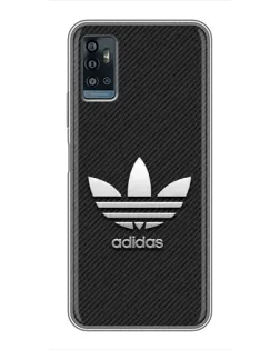 Чехол для ZTE Blade A71 с картинкой «Adidas Карбоновая текстура»