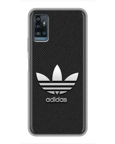 Чехол для ZTE Blade A71 с картинкой «Adidas Карбоновая текстура»