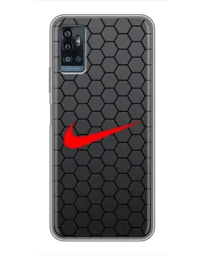 Чехол для ZTE Blade A71 с картинкой «Nike — карбоновая сетка»
