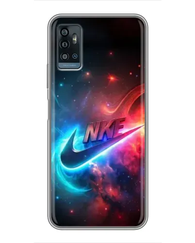 Чехол для ZTE Blade A71 с картинкой «Огненный логотип Nike»