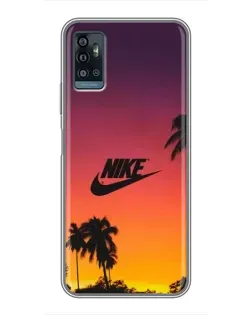 Чехол для ZTE Blade A71 с картинкой «Nike на закате солнца»