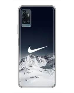 Чехол для ZTE Blade A71 с картинкой «Nike — зимние горы»