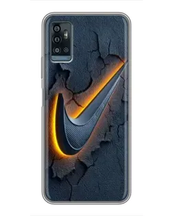 Чехол для ZTE Blade A71 с картинкой «Объемный логотип Найк»