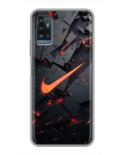 Чехол для ZTE Blade A71 с картинкой «Nike — эффект разломов»