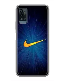 Чехол для ZTE Blade A71 с картинкой «Синий пульс Nike»
