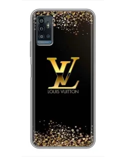 Чехол для ZTE Blade A71 с картинкой «LV — золотые искры»