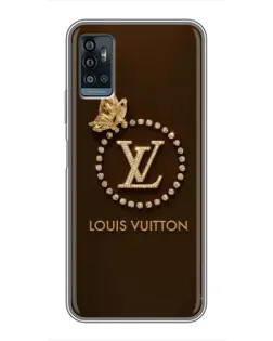 Чехол для ZTE Blade A71 с картинкой «LV — золотая печать»