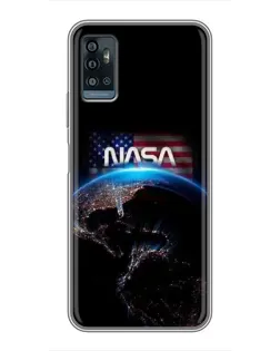 Чехол для ZTE Blade A71 с картинкой «Земля из космоса NASA»