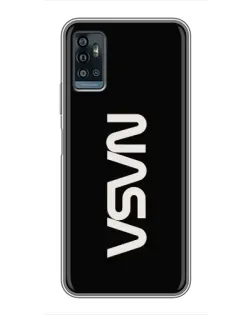 Чехол для ZTE Blade A71 с картинкой «NASA — вертикальный логотип»