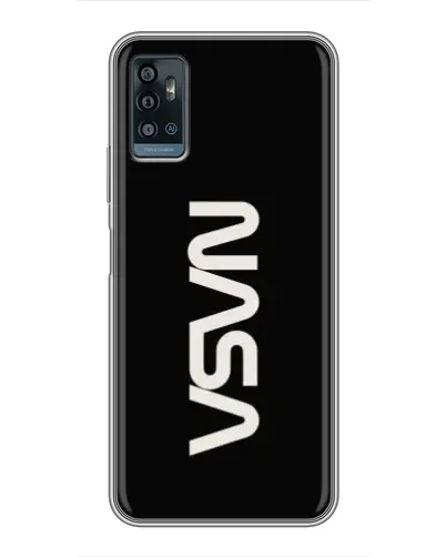 Чехол для ZTE Blade A71 с картинкой «NASA — вертикальный логотип»