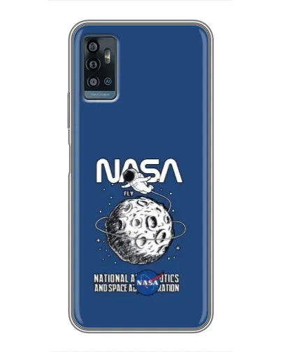 Чехол для ZTE Blade A71 с картинкой «NASA — лунная миссия»