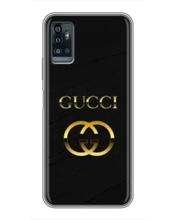 Чехол для ZTE Blade A71 с картинкой «Золотой логотип Gucci»