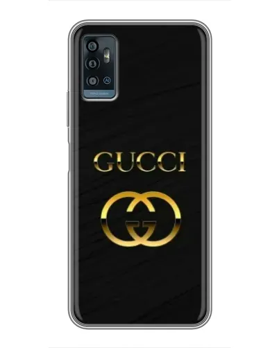 Чехол для ZTE Blade A71 с картинкой «Золотой логотип Gucci»