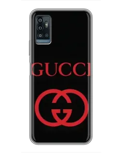 Чехол для ZTE Blade A71 с картинкой «Gucci — красный логотип»