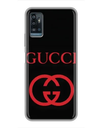Чехол для ZTE Blade A71 с картинкой «Gucci — красный логотип»