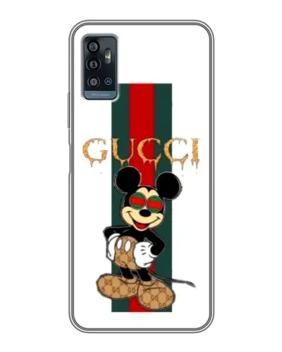 Чехол для ZTE Blade A71 с картинкой «Микки Маус Gucci — полосы»