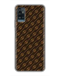 Чехол для ZTE Blade A71 с картинкой «Gucci — золотые диагонали»