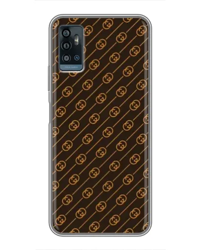 Чехол для ZTE Blade A71 с картинкой «Gucci — золотые диагонали»