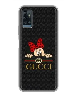 Чехол для ZTE Blade A71 с картинкой «Минни Маус Gucci — черный»