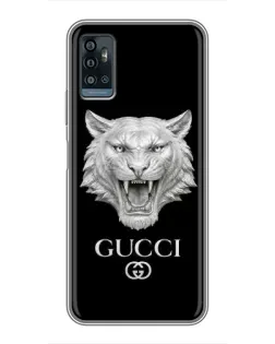 Чехол для ZTE Blade A71 с картинкой «Gucci — серебряный лев»