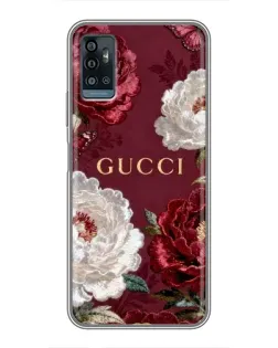 Чехол для ZTE Blade A71 с картинкой «Gucci — бордовые розы»