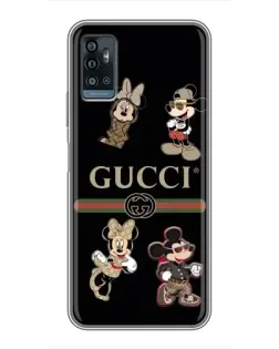 Чехол для ZTE Blade A71 с картинкой «Gucci — герои Disney и монограмма»