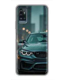 Чохол для ZTE Blade A71 з картинкою «BMW у вогнях міста»