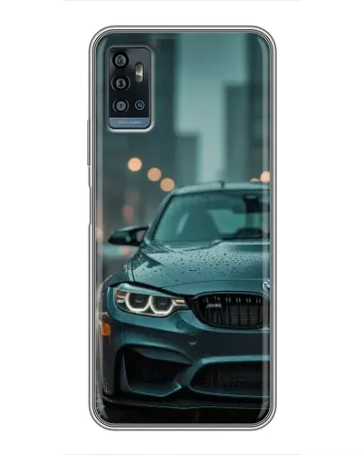 Чохол для ZTE Blade A71 з картинкою «BMW у вогнях міста»