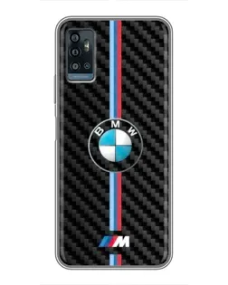 Чохол для ZTE Blade A71 з картинкою «Емблема BMW та карбон»